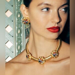 NWT Loren Hope Colette Cobra Gold Chain Necklace Limited Edition